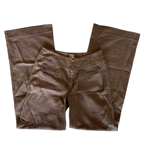 People Like Frank Brown Denim Wide Leg Pant Jeans Size 10 30” Waist - Picture 2 of 8